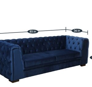 Alternative view of Derince 3 Seater Velvet Sofa In Royal Blue Color