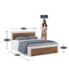 Dimora Queen Size Bed with Hydraulic Storage in Frosty White Colour - Image 2