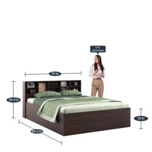 Alternative view of Electra King Size Bed With Box Storage In Choco Walnut Finish