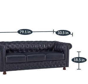 Alternative view of Elton 3 Seater Sofa In Blue Colour