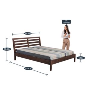 Alternative view of Fern Queen Size Bed in Walnut Brown Matte Finish