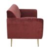 Fidel 3 Seater Velvet Sofa In Wine Red Colour - Image 4