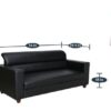 Kawa 3 Seater Sofa in Metal Black Colour - Image 2