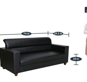 Alternative view of Kawa 3 Seater Sofa in Metal Black Colour