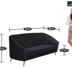Alternative view of Kaylee 3 Seater Velvet Sofa In Charcoal Grey Colour