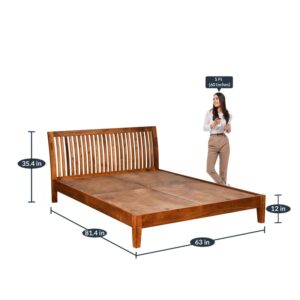 Alternative view of Luxurious Queen Size Wooden Bed In Brown Colour