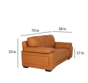Alternative view of Max 2 Seater Sofa in Tan Colour