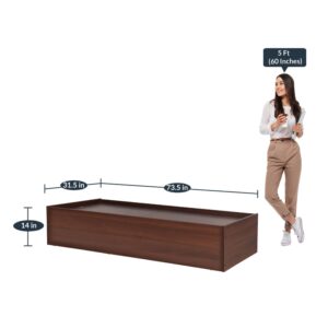 Alternative view of Native Single Day Bed with Storage in Brown Colour