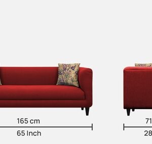 Alternative view of Niki 3 Seater Sofa In Blood Maroon Colour