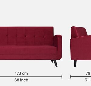 Alternative view of Rome 3 Seater Sofa In Pink Colour