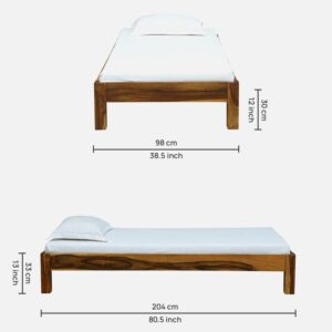 Alternative view of Savannah Solid Wood Single Bed In Rustic Teak Finish