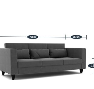 Alternative view of Snooky 3 Seater Sofa In Charcoal Grey Colour