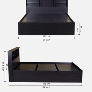 Alternative view of Toya Queen Size Bed With Drawer Storage In Walnut Finish