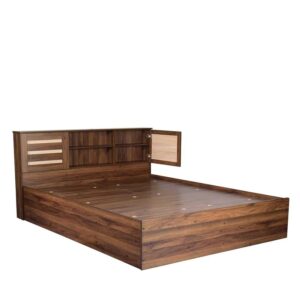Alternative view of Waltz Queen Bed With Box Storge In Walnut Finish